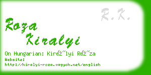 roza kiralyi business card